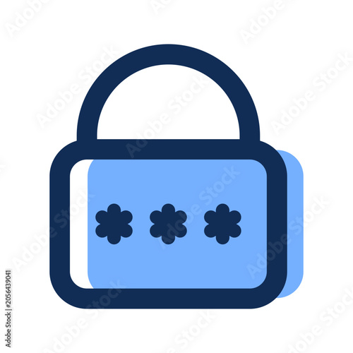 password protection filled line icon