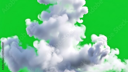 Large Billowing Smoke Cloud Green Screen Overlay