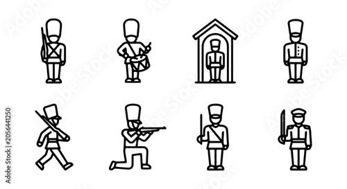 Obraz na płótnie Royal Guard Icons, Soldier Set, Military Figures, Historical Uniforms, Ceremonia