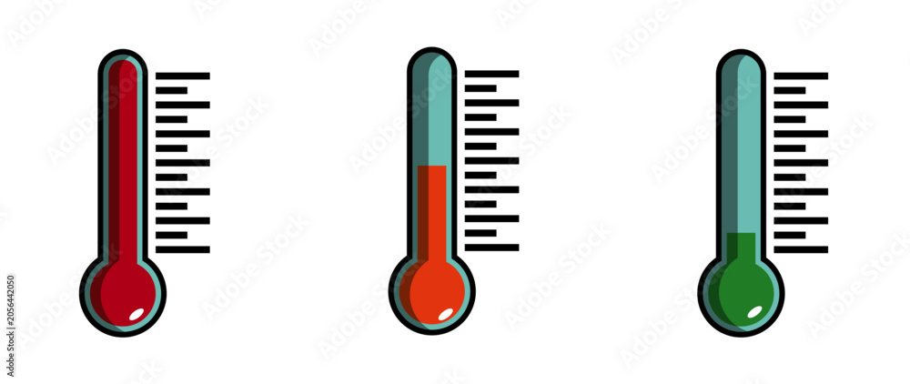 Φωτογραφία Ilustración de termómetro de temperatura alta, media y baja