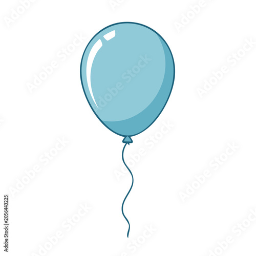 Blue Balloon Cartoon Vector Illustration