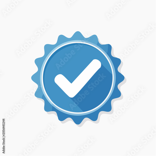Blue Check Mark Badge Icon