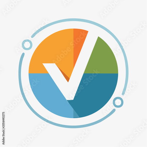 Checkmark in a Colorful Circle Logo