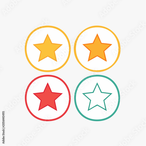 Four Star Icons in Circles