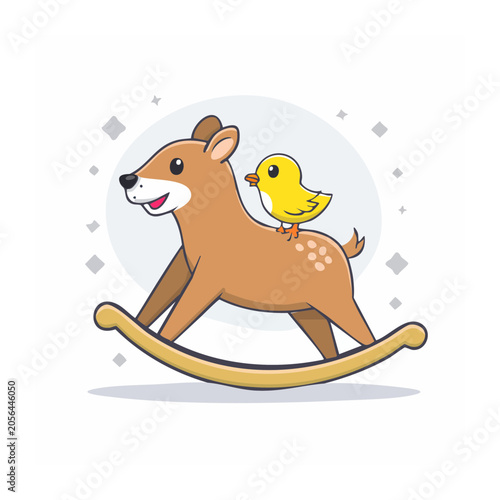 Cute cartoon duck family with chick and egg