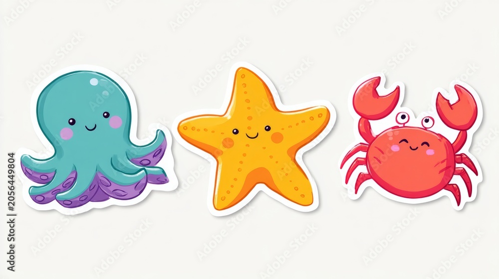 Fototapeta premium cute clipart sticker pack 