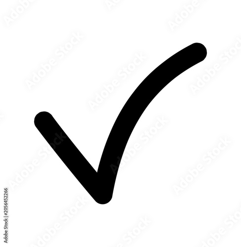 Black check mark icon isolated on white background vector illustration