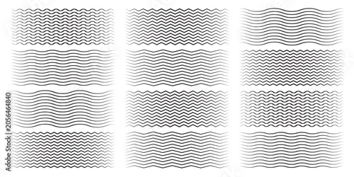 Bild auf Leinwand Wave line and wavy zigzag pattern lines