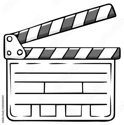 Classic Movie Clapperboard with Open Sticks for Film Production and Entertainment