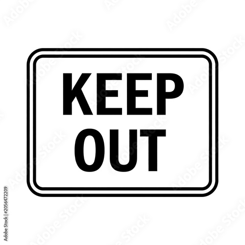 A black and white sign with bold text