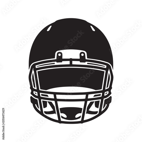 American football helmet silhouette icon isolated on white background