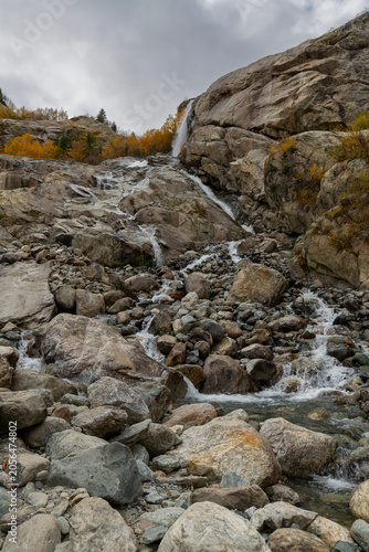 Alibek Waterfall in Dombay, Teberda National Park, North Caucasus mountains