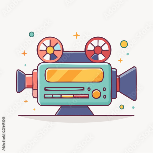 Retro Movie Camera Illustration