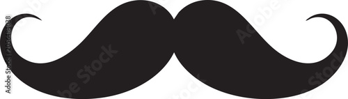 Obraz na plátně Black mustache silhouette on a white background, simple facial hair design