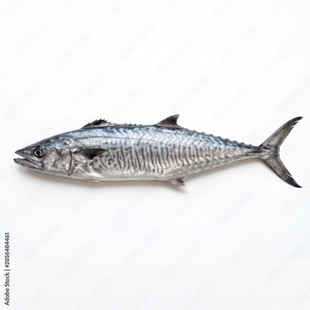 Naklejka premium Whole King Fish Seafood Isolated on White