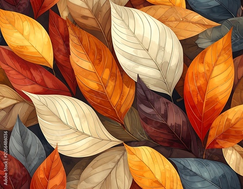 Colorful autumn leaves pattern