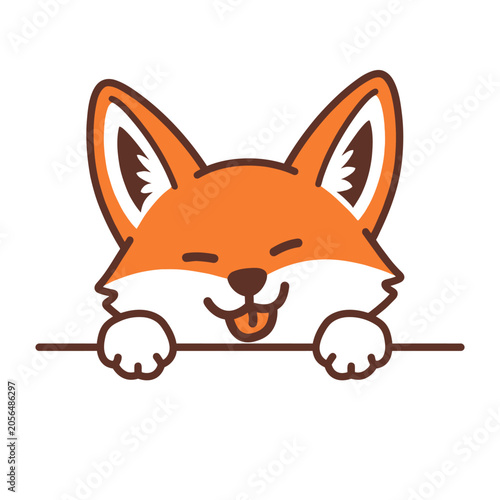 Konstfotografi Smiling cartoon fox face closeup.
