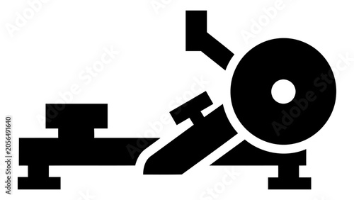 Bild auf Leinwand Black silhouette icon of a lathe machine, a fundamental tool for woodworking and