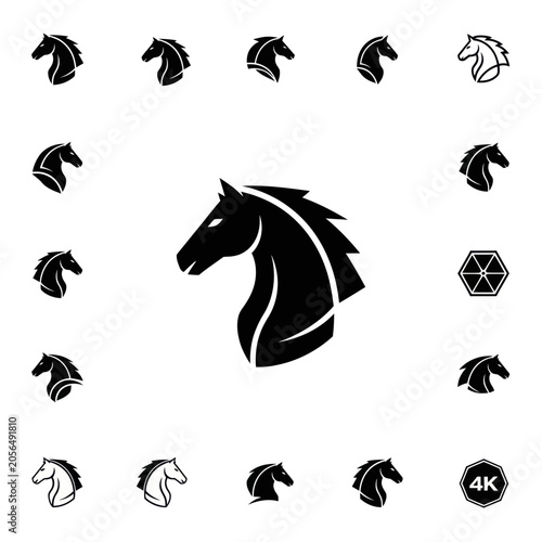 Black Horse Head Silhouette Vector Collection