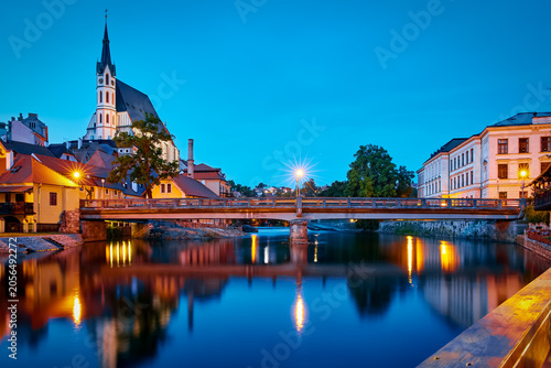Billede på lærred Panoramic view of Czech Krumlov, Czech Republic