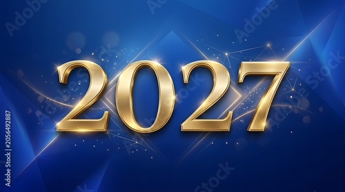Shiny gold 2027 new year greeting background