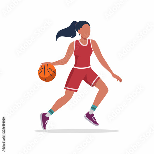 Woman playing basketball