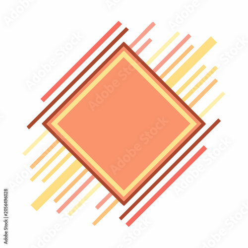 Abstract Geometric Shape with Diagonal Lines