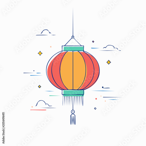 Traditional Chinese Lantern Illustration