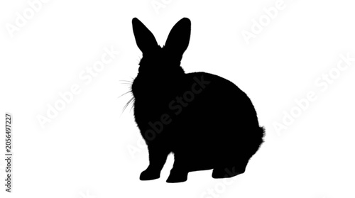 Foto Silhouette of a sitting rabbit isolated on transparent background, Vector