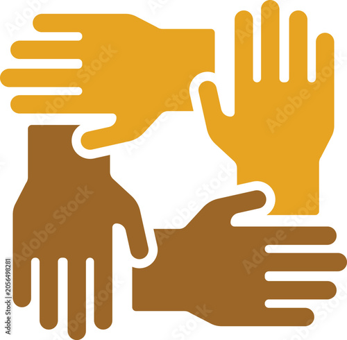 Hands Interlocked Icon - Teamwork and Collaboration Concept