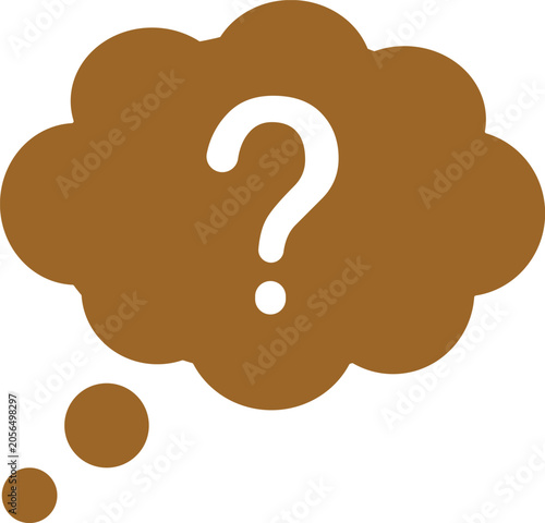 Thought Bubble with Question Mark Icon - FAQ and Inquiry Concept