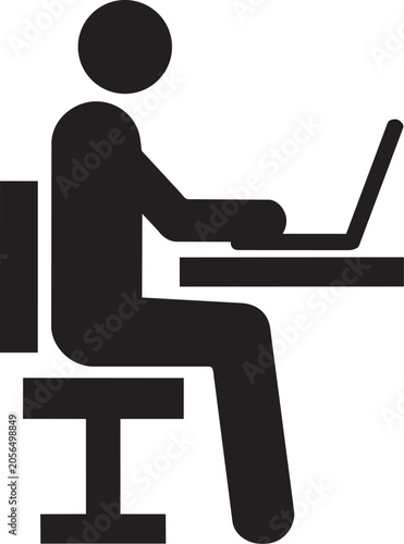 Office Worker Using Laptop Computer For Remote Work Business Productivity And Digital Communication