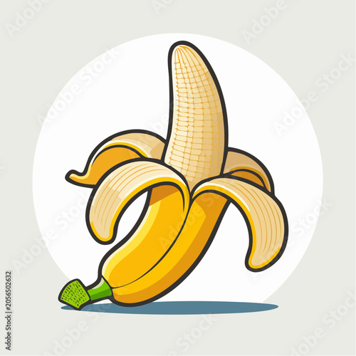 Peeled Banana Illustration