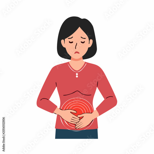 Woman with stomach ache