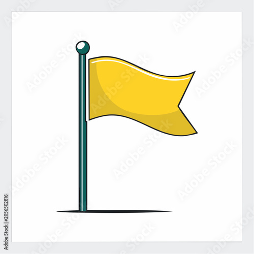 Yellow Flag on Pole