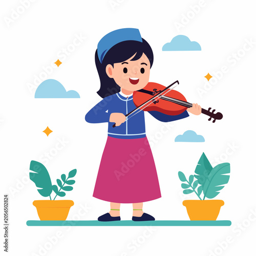 Young Girl Playing Violin