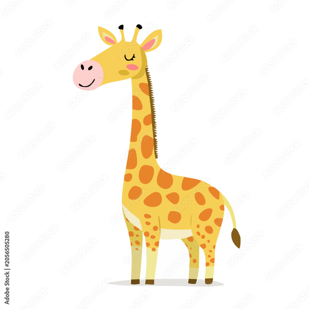 Obraz premium Flat design giraffe with polka dot pattern