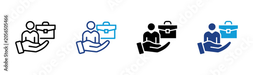 Картината върху платно Employment Web icon with multiple style collection