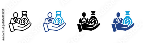 Fotografie Salary Web icon with multiple style collection