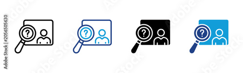 Slika na platnu Background Check Web icon with multiple style collection