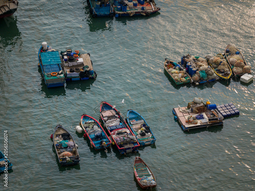 Aerial View of Tai O Fishing Village at Day, Lantau Island, Hong Kong