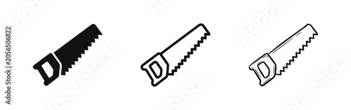 Konstfotografi Hand Saw Icons Set for Woodworking and Construction