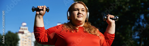 Cuadro en lienzo Embracing strength and positivity during an outdoor workout session