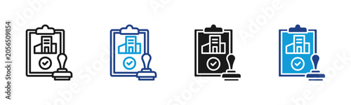 Building Permit Web icon with multiple style collection