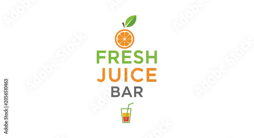 Photos Fresh Juice Bar Logo with Orange Fruit and Drink