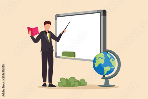 School equipment concept. Colored flat graphic vector illustration isolated.