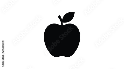 Obraz na płótnie Apple Silhouette On White Background Minimalist Fruit Shape