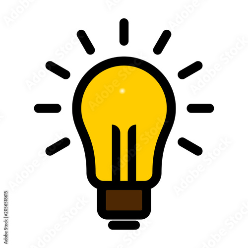 Glowing Yellow Light Bulb Icon Symbol of Idea and Innovation
