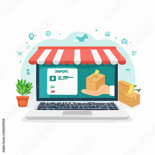 Online Shopping and E-commerce Concept