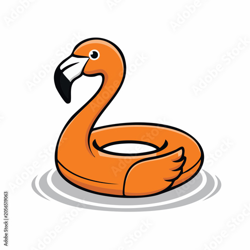Orange Flamingo Pool Float Illustration
